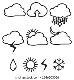cloud and weather icon on a white background