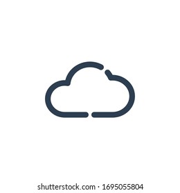 icono del clima de la nube azul