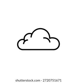 Cloud weather icon outline vector. Minimalist sky symbol for meteorology forecasting and storage web interface design.