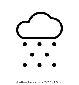 Icono del Clima de la nube con el símbolo de las gotas de lluvia para el pronóstico del Clima y los App