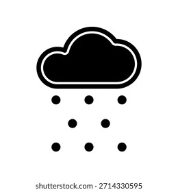 Icono del Clima de la nube con el símbolo de las gotas de lluvia para el pronóstico del Clima y los App