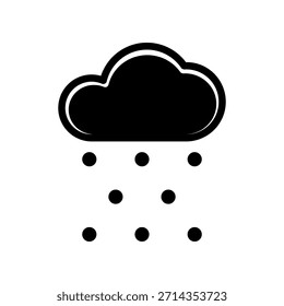 Icono del Clima de la nube con el símbolo de las gotas de lluvia para el pronóstico del Clima y los App