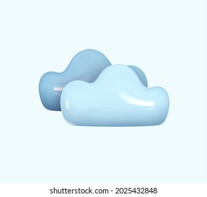 Cloud Weather icon. Realistic 3d symbol design. Vector illustration