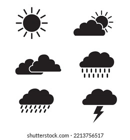 Cloud weather icon set on white background .Vector illustration.
