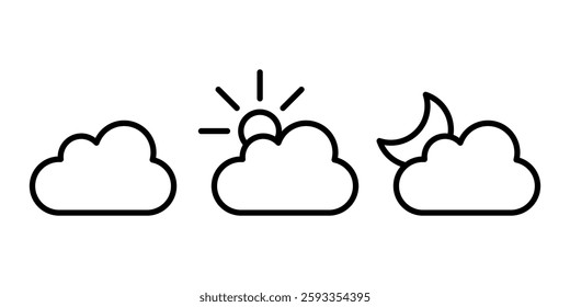 Cloud weather icon set simple design