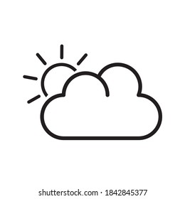 Diseño plano de iluminación de vectores de iconos climáticos en la nube