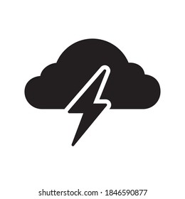 Diseño plano de iluminación de vectores de iconos climáticos en la nube