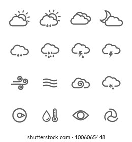 cloud weather icons set stock vector