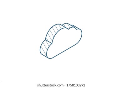 cloud, weather isometric icon. 3d vector illustration. Isolated line art technical drawing. Editable stroke