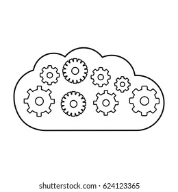cloud weather line icon isolated