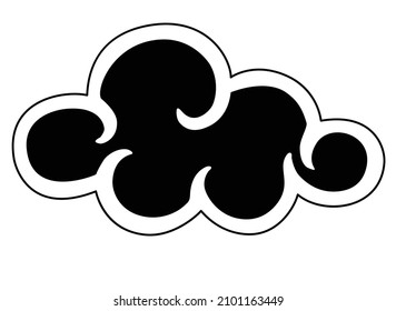 Cloud, weather phenomenon - vector silhouette illustration for logo or pictogram. Cloud silhouette for sign or icon