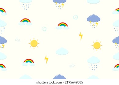 Cloud weather  seamless pattern illustration