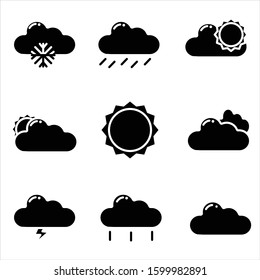 cloud weather season icon set