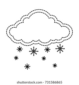 cloud weather with snowflakes