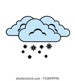cloud weather with snowflakes