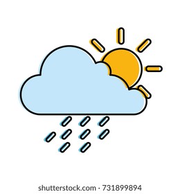 cloud weather with sun and rain