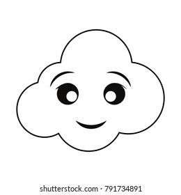 Cloud weather symbol smiling cartoon smiling cartoon