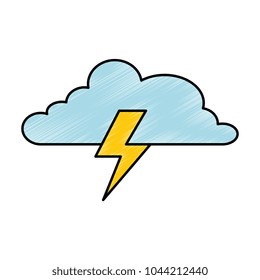 cloud weather with thunder vector illustration design