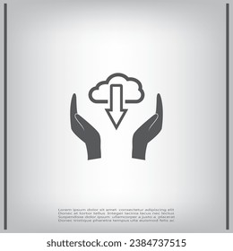 Icono de descarga web en la nube. diseño vectorial