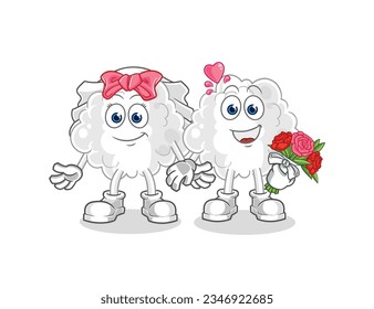 the cloud wedding cartoon. cartoon mascot vector