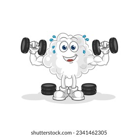 the cloud weight training illustration. character vector