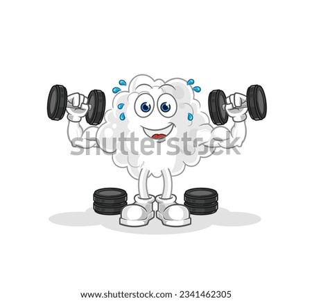 the cloud weight training illustration. character vector