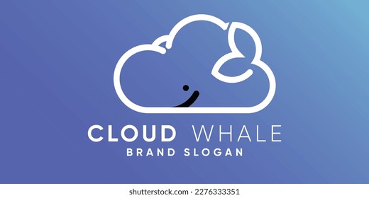 The cloud and whale motifs are combined to create a unique and memorable symbol that represents elements of nature, such as the ocean, the sky, and aquatic life. 