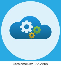 A cloud in which gears. Vector illustration.