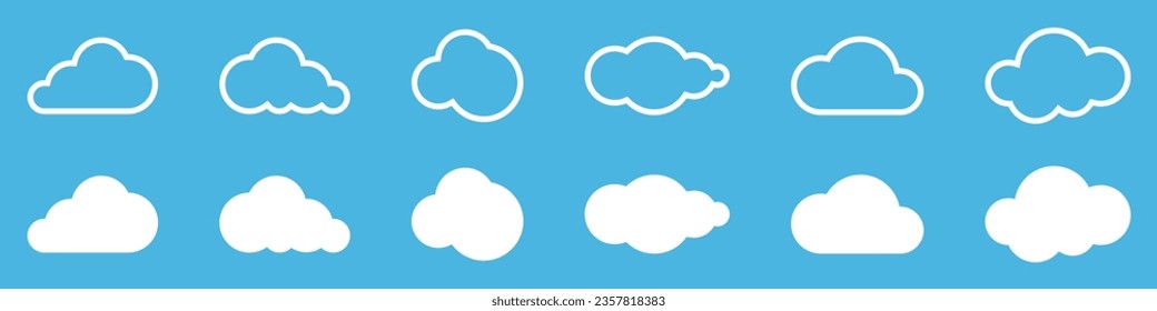 Cloud. White Clouds collection. Vector Clouds in different modern design. Cloud vector icon. Vector illustration