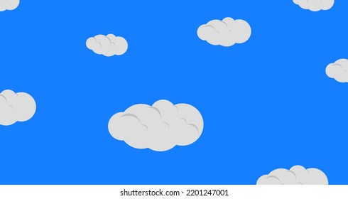 Cloud white and color blue background