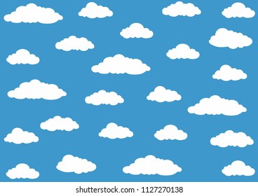 Cloud white color on blue background. Sky background.