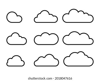 Cloud. White cloud on blue background. Vector illustration.