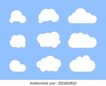 Cloud. White cloud on blue background. Vector illustration.