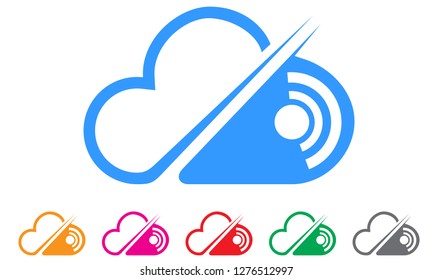 Cloud wifi connection linear icon. Wifi signal contour symbol. Vector isolated outline drawing