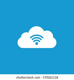 Cloud Wifi Icon On Blue Background To Use In Web And Mobile UI