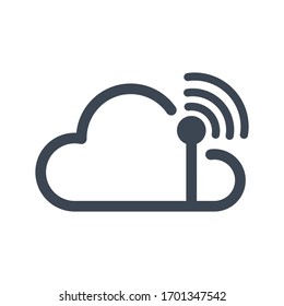 Cloud-WiFi-Symbol Vektorillustration Grafik.