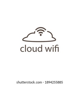cloud wifi internet logo logo design vector illustration