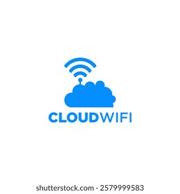 Cloud Wifi Logo Vector Simple Modern