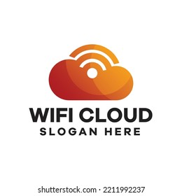 Cloud Wifi Signal Gradient Logo Design