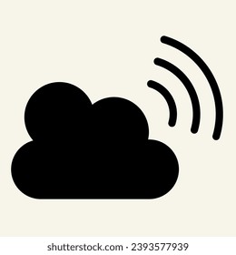 Cloud wifi solid icon. Connection vector illustration isolated on white. Cloud computing glyph style design, designed for web and app. Eps 10
