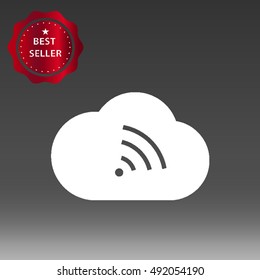 Cloud with WiFi Symbol Vector Icon Illustration