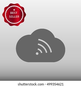 Cloud with WiFi Symbol Vector Icon Illustration