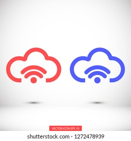 cloud, wifi vector icon 10 eps