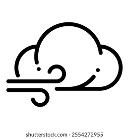 Cloud and wind icon in line style