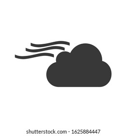 Cloud and wind icon. Stock vector illustration isolated on white background.