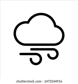 Cloud with wind icon. Symbol of Weather icon with trendy flat line style icon for web, logo, app, UI design. isolated on white background. vector illustration eps 10