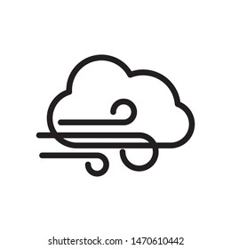 cloud wind icon vector symbol template