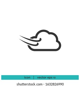 Cloud and wind icon weather symbol design element vector eps10