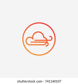 Cloud and wind icon.gradient illustration isolated vector sign symbol