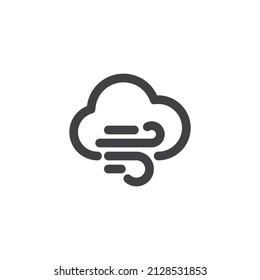 Cloud and wind line icon. linear style sign for mobile concept and web design. Windy weather outline vector icon. Wet symbol, logo illustration. Vector graphics